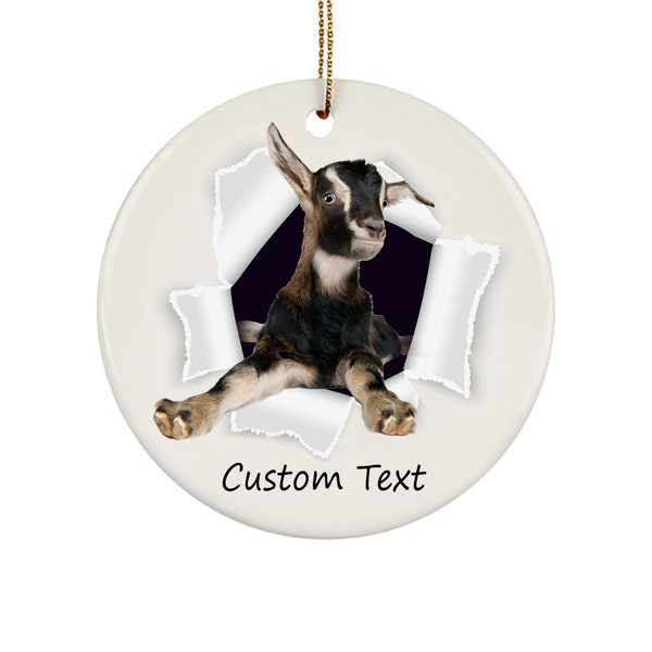 Personalized Name Goat Ornaments For Christmas Tree - Cute Goat gifts - Star Ornaments - Heart Ornaments - Oval Ornaments