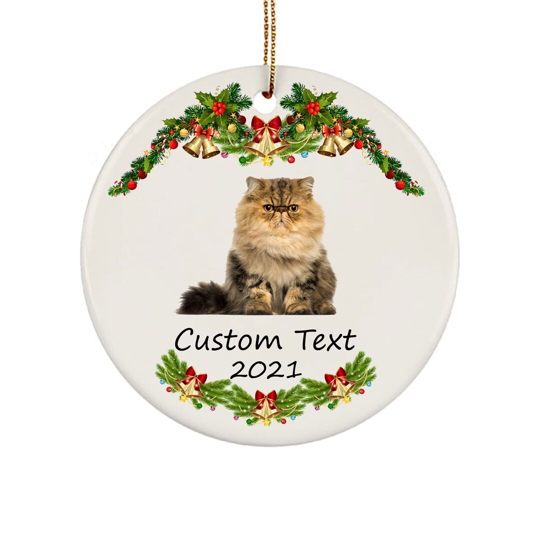 Personalized Name Persian Cat Ornaments for Christmas Tree Etsy