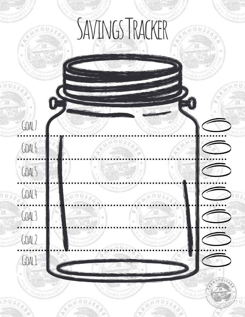 Mason Jar Savings Tracker Printable PDF Bullet Journal - Etsy