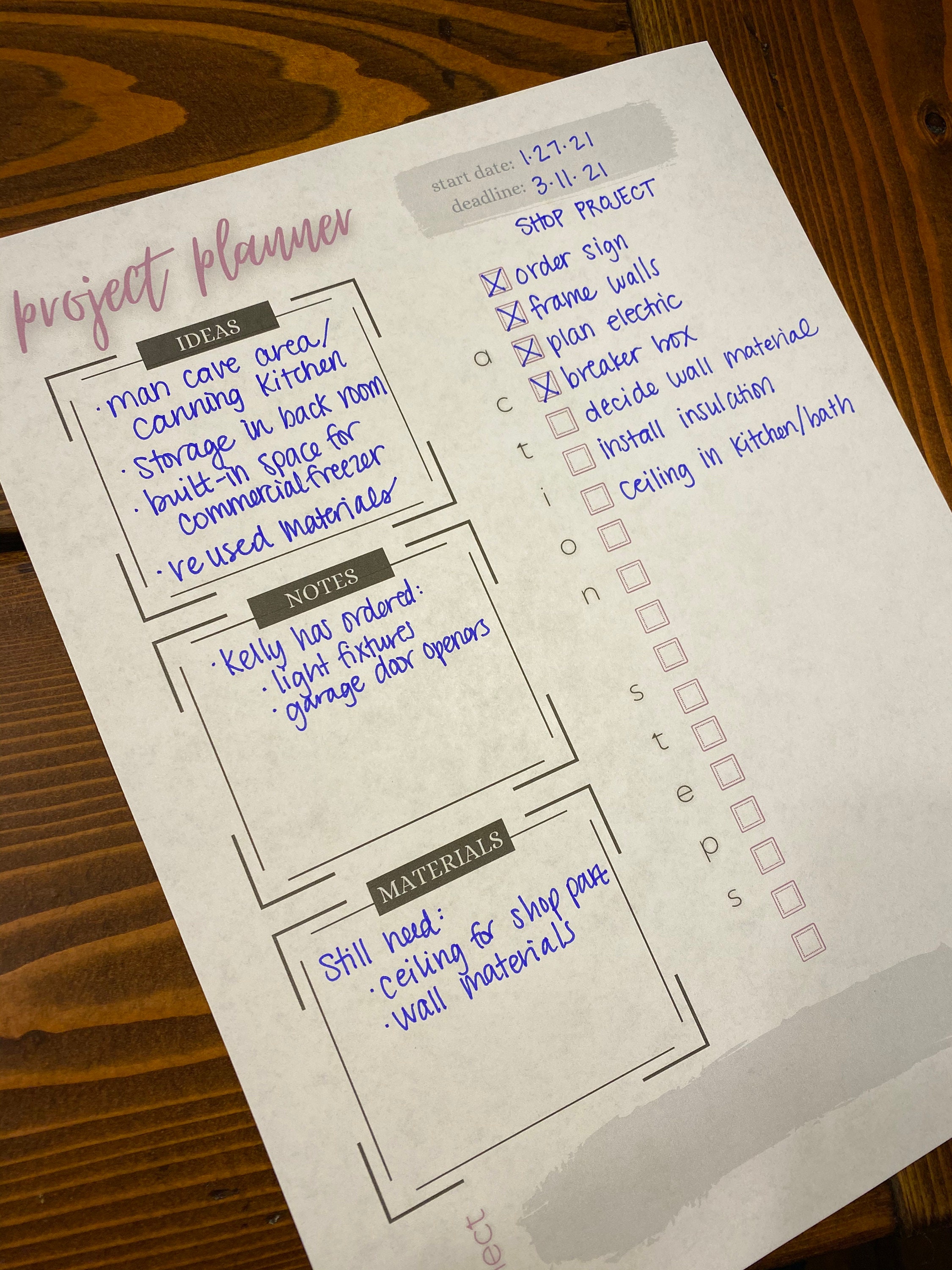 Free printable project planner pdf pikolsense