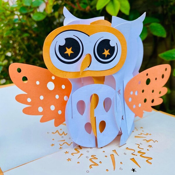 Handmade 3D Owl Pop Up Greeting Card