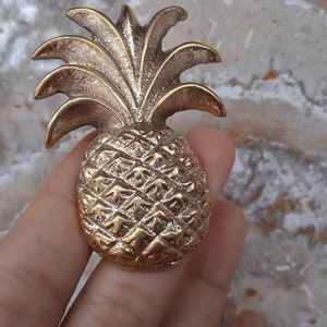 10 pomos de latón macizo con forma de piña: tiradores de gabinete dorados pulidos (tarifa pagada)