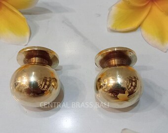 set of 10 Gold polished Solid Brass Round Knobs | minimalist Cabinet Hardware(TARRIF PAID)
