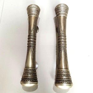 Victorian Brass Door Handle Set | Vintage Ornate Pulls, 42cm(TARRIF PAID)