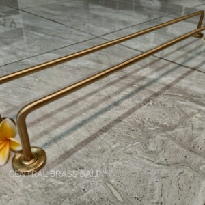 2X pcs 70cm Minimalist TOWEL HOLDER solid brass, Loo Roll Holder, Simple Brass Toilet Towel Holder, Towel Holder Hanger Brass Bathroom