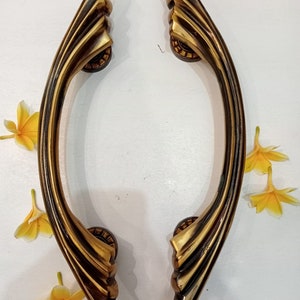 2x pcs 40 cm Vintage Main Entry Door Pull Handle, Solid Brass Home decor | Brass Handle | Brass Door Pull   Half round style Door Handle