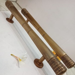 60 cm Solid Brass Retro Handle Classic Front Door Handle Pulls | Entry Front Door Brass Handle Pulls, Heavy Duty Brass door handle