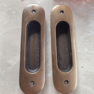 2x pcs 5.78&quot;  Solid Brass Baldwin FLUSH Pull Sliding Door Cabinet Brass Knob Drawer Handle, sliding door handle, brass flush pull door