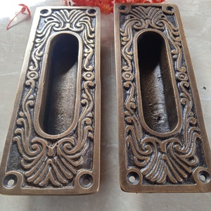 2x pcs Solid Brass Pull Sliding Door Cabinet Brass Knob Drawer Handle | Sliding door handle | sliding door pull | Brass door pull sliding