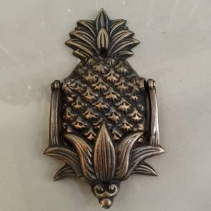 1x Gastro Ananas Messing Türklopfer 15 cm Vintage | Antike dekorative Messing Haustürklopfer Türklopfer und Zubehör