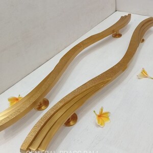 2x pcs  100 cm very solid Large WAVY Handle, door handle, unique front door, entry door handle, large door handle, unique brass door handle
