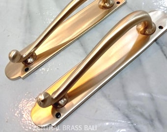 Brass Door Handle Pair, French Style, Front Door, 26.5 cm(TARRIF PAID)