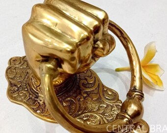 Solid Brass Door Knocker, Handcrafted Brass Front Door Knocker, Vintage Door Hardware, Entryway Decor, Housewarming Gift