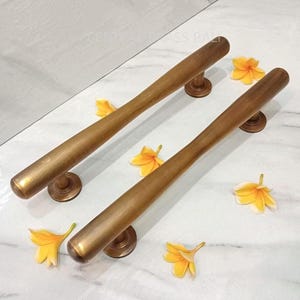 2pcs 40 cm solid brass door handle, Brass door pull, door gate handle, barn door handle, retro classical vintage plain door handle