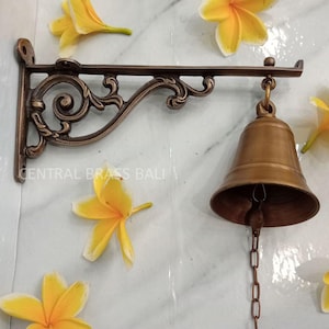 1x Antique Door Bell, vintage Brass Door Bell  Door Chime | Unique Antique Solid Brass Door Bell | Bali Furniture Decorative House, Bells