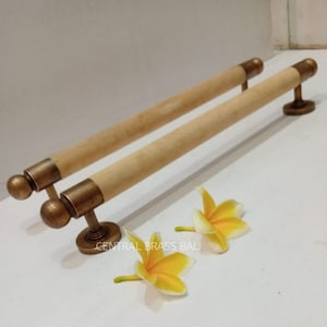 2pcs Pair Vintage Wood Door Handles, Minimalist Door Pulls (40cm)(TARRIF PAID)