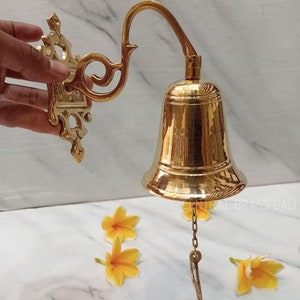 1x pcs Solid Brass  Bell Shopkeeper&#39;s Door Chime | Unique Antique Solid Brass Door Bell | Bali Furniture Decorative House | Door Bell, brass