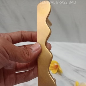 4pcs Wiggle Brass Cabinet Handles, Wavy Drawer Pulls, 15cm(TARRIF PAID)