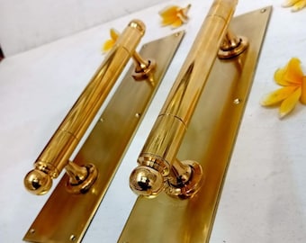 32.5cm Classic door handle pair Gold Polished, French door pulls, front door handle, Door handle pull, door handle set, main entry tool doo