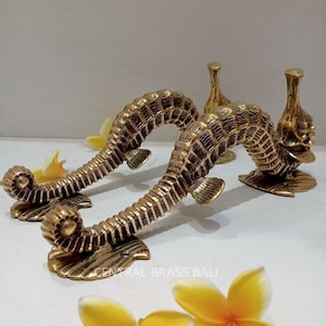 3xpcs 12&quot; inch main Entry SEAHORSE Handles, seahorse brass door handles, Coastal style handle, seahorse handle, vintage seahorse door handle