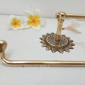 1x Decorazione per il bagno a forma di girasole, porta rotolo di carta igienica, porta carta igienica in ottone massiccio vintage, porta asciugamani in ottone per il bagno