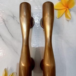 2x pcs 20 cm solid PLAIN brass door handle | Brass door pull | Vintage Door Handle| Antique Handle | main entry door handle, brass handle