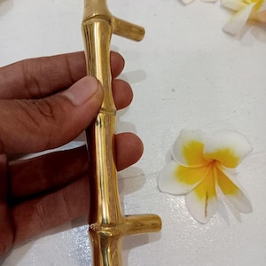 4 pcs Bamboo Brass Cabinet Handles, Solid Brass Drawer Pulls(TARRIF PAID)