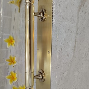 2x pcs 32.5 cm handle back plate Brass Gold handles, Brass door Handle, Large Old Style Door Handle, backplates PUSH, Pull Vintage Style