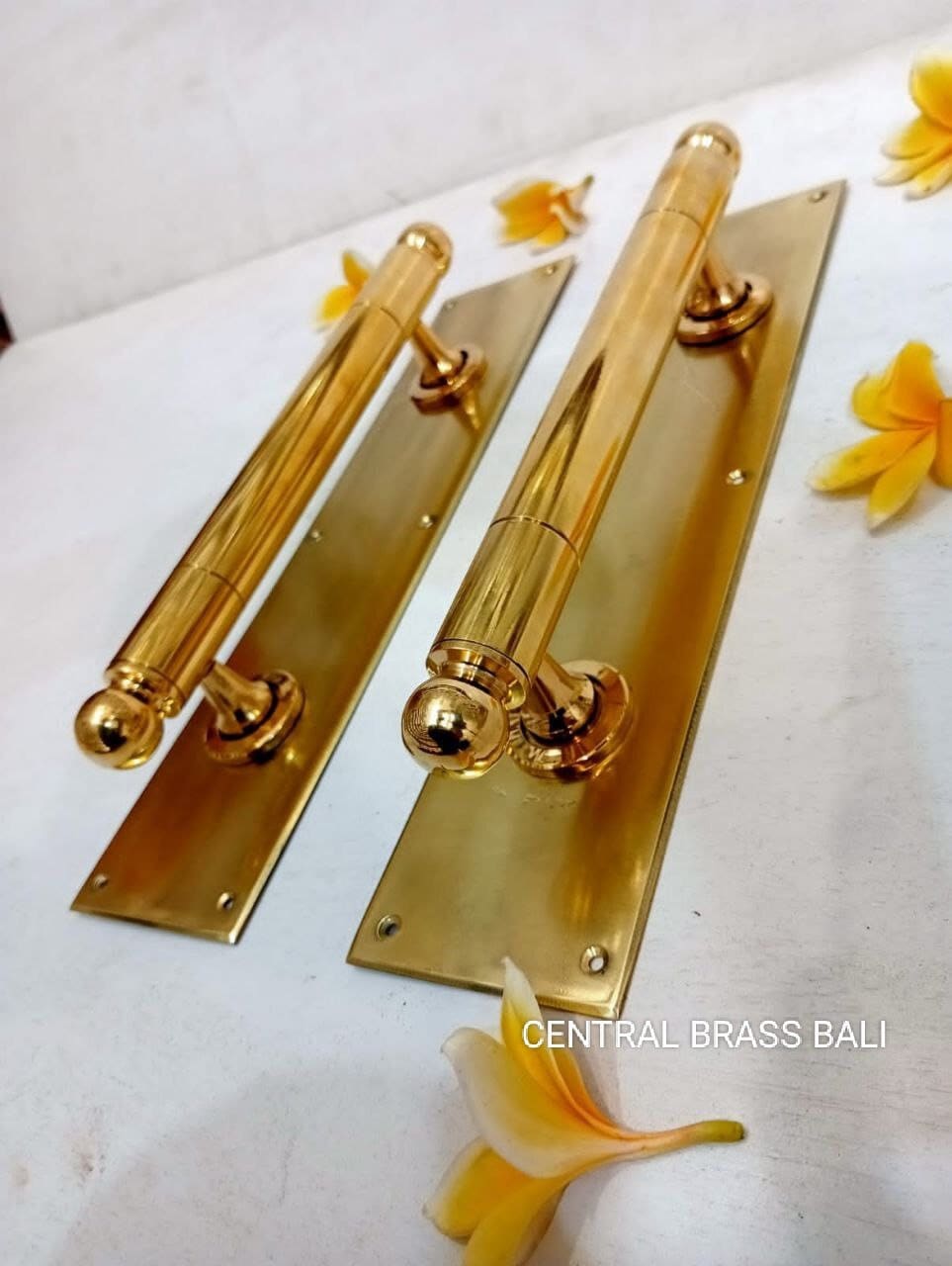 EHOMEWARE 3 Pack Dummy Door Levers In Satin Brass Finish