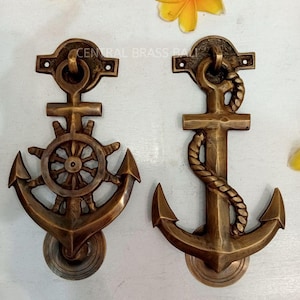 set of 2x pcs Vintage Anchor Shaped DOOR KNOCKER solid brass Unique Door knocker for Decorative front door knocker
