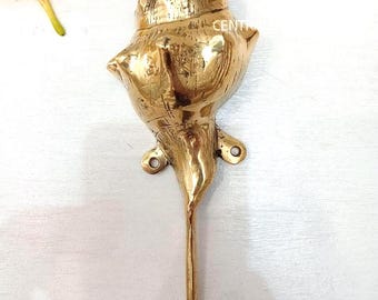 Set di 3 ganci appendiabiti in ottone a forma di conchiglia, ganci da parete nautici vintage, ganci in ottone massiccio a forma di conchiglia, decorazioni per bagno e casa al mare in stile costiero.