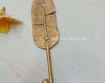 3pcs banana Leaf Brass Wall Hooks, bathroom accessories