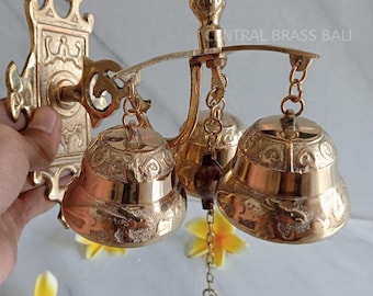 1x pcs Vintage Solid Brass 3-Bell Door Chime | Shopkeeper's Bell