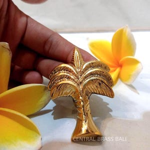 Set of 10 Palm Brass Knobs | Tropical Decor, Solid Brass(TARRIF PAID)