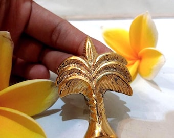 Set of 10 Palm Brass Knobs | Tropical Decor, Solid Brass(TARRIF PAID)