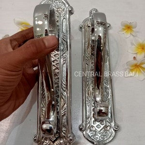 11.40&quot; Classic SILVER handle pair, French door pulls, front door handle, Door handle pull, door handle set, main entry tool door