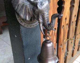 Vintage Antique Elephant Animal Head Brass Door Bell | Head Elephant Brass Doorbell | Heavy Cast Door Bell solid Brass Decoration front door