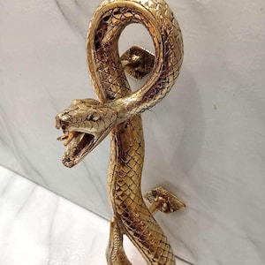 Pair Solid Brass Snake Door Handles, Rattlesnake Entry Door Pulls, Rustic Animal Hardware, Vintage Decor
