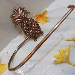 1x Decorazione per il bagno a forma di ananas, porta rotolo di carta igienica, porta carta igienica in ottone massiccio vintage, porta asciugamani da bagno in ottone