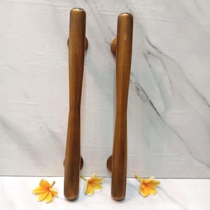 2pcs 40 cm solid brass door handle, Brass door pull, door gate handle, barn door handle, retro classical vintage plain door handle