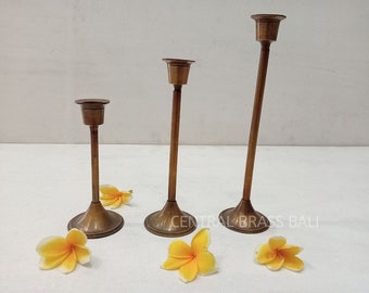Solid Brass Candlestick Set, Classic Victorian Candle Holders