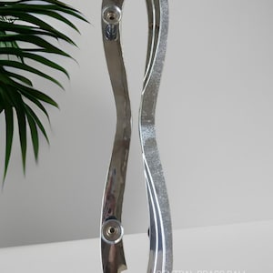 Large Wavy Silver Front Door Handle, Modern Entry Hardware (80cm)(TARRIF PAID)