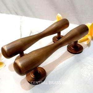 2x Massiv Messing Türgriff | Schlichter Vintage Griff (20 cm)(TARRIF PAID)