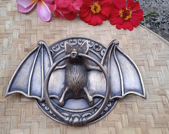7" Antique Brass Bat Wings Door Knocker, Decorative House Handle(TARRIF PAID)