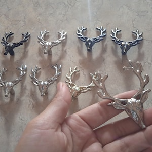 8 Items Brass Deer Head Knobs Drawer Knob Dresser Knobs Knobs / Kitchen Cabinet Knobs Pull Handle Decorative Furniture Hardware
