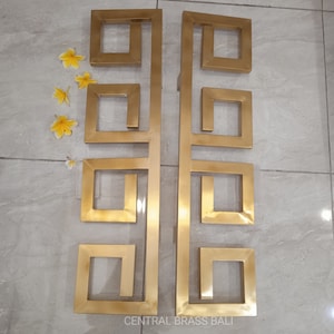 80 cm Massive REGTANGLE Handles, pure plate brass handmade handle, Large door handle, Unique pull,Main entry door handle pull for front door