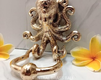 Octopus Brass Door Knocker | Solid Brass, Home Decor(TARRIF PAID)