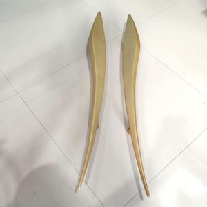 Brass Curved Door Handle, Entry Door Pull (Pair)(TARRIF PAID)