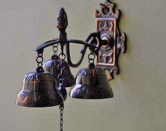 Vintage Solid Brass 3-Bell Door Chime | Shopkeeper Bell (TARRIF PAID)