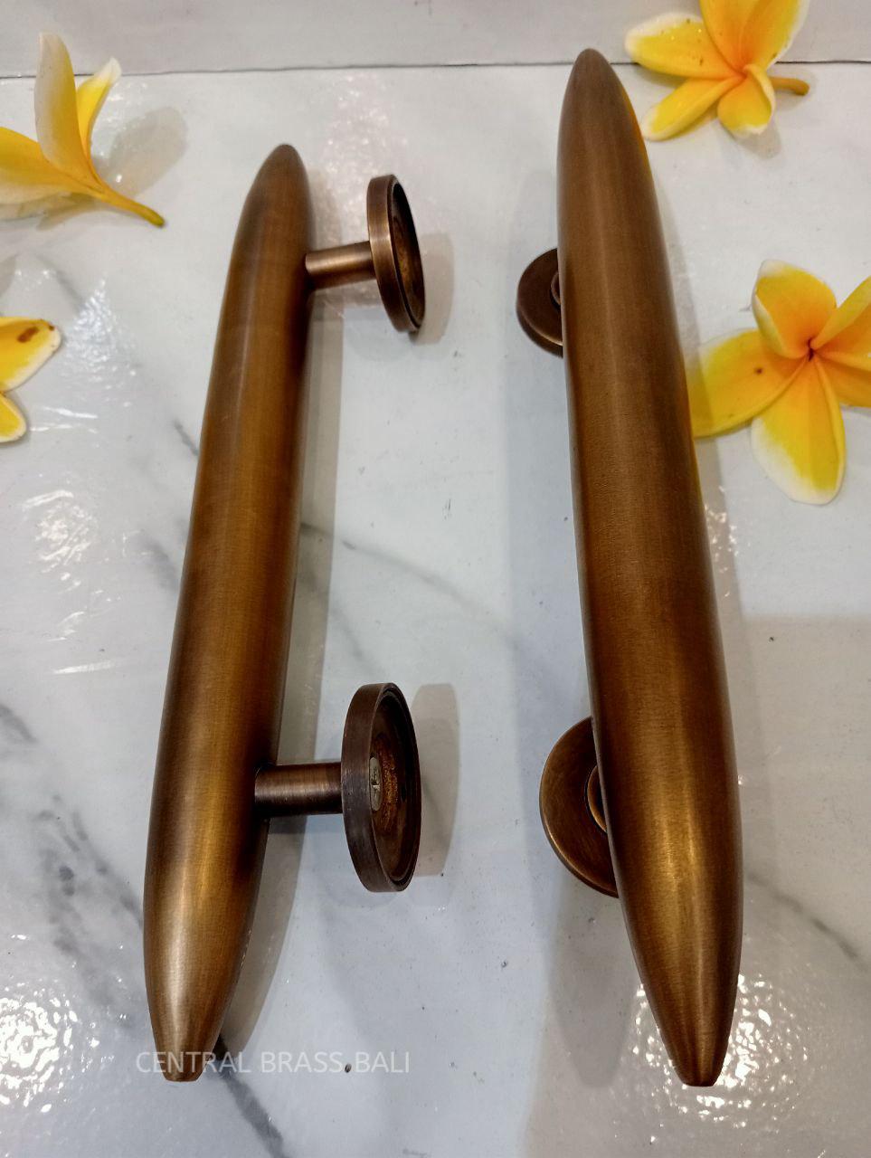Art Deco Solid Brass Door Pull Handles | 10.6